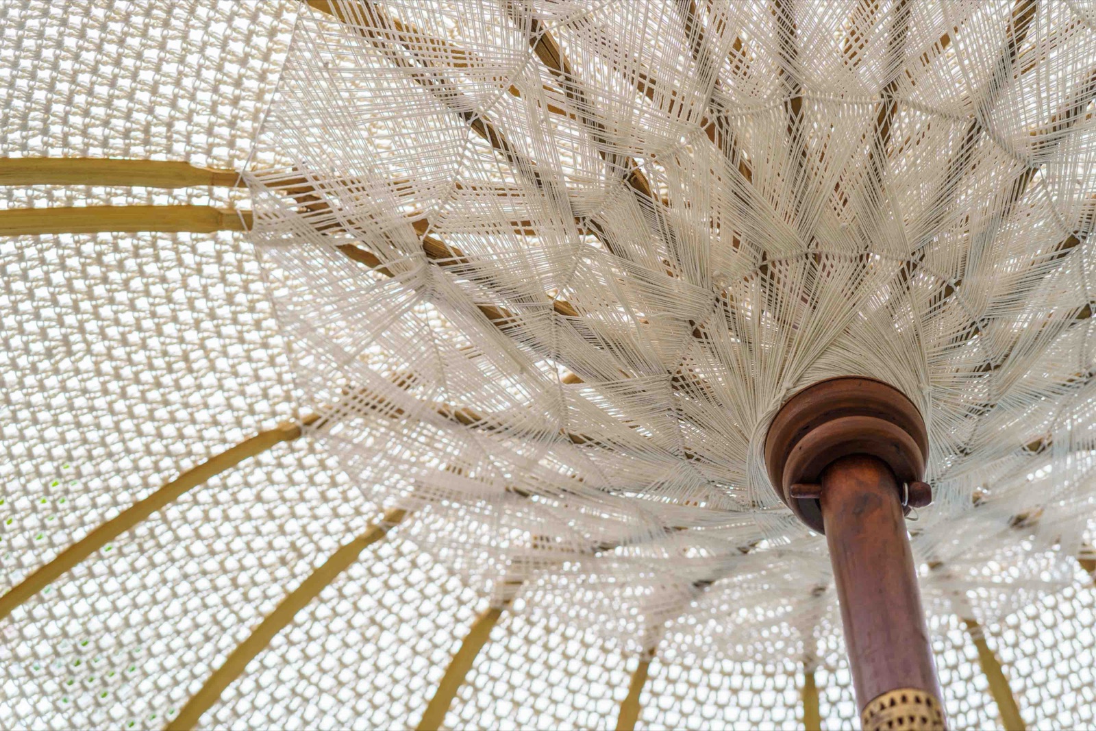Macramé Cream Bali umbrella · Cream · macramé crown · cotton tassel skirt